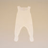 Ivory Baby Cable Knit Sleeveless Sweater Footy Romper