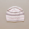 Gray, Pink and White 100% Baby Pima Cotton Knit Beenie and Bottie Set