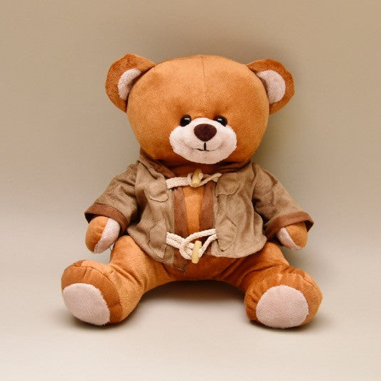 Baby Bear Stuffed Animal with Suede Jacket