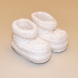 White Infant Crochet Soft Booties