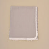 100% Cotton Baby Blanket with Lace Border