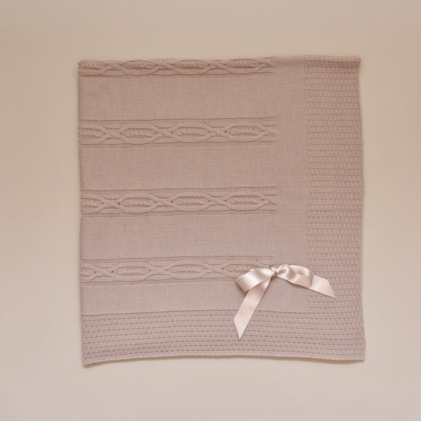 Taupe Knit Baby Blanket