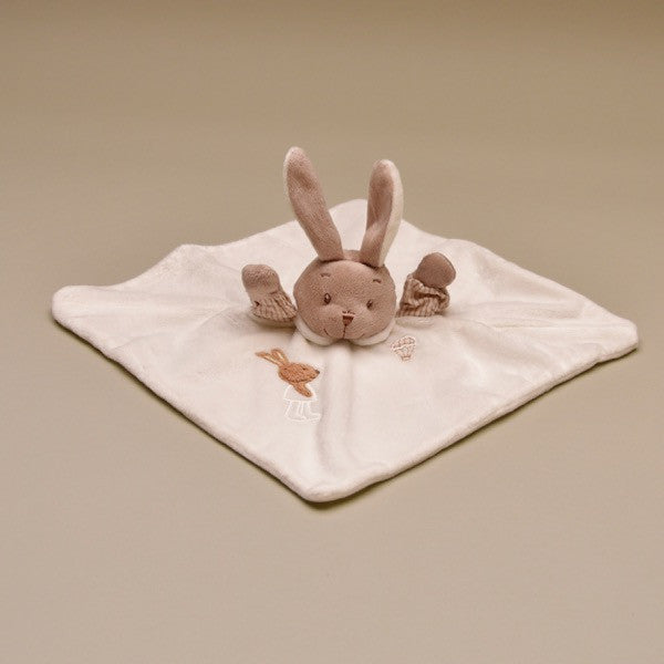 Ivory Soft and Cuddly Bunny Doudou Blankie
